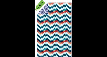 SooBluu - Sneldrogende handdoek reishanddoek strandlaken NAMI - Duurzaam gemaakt van gerecycled plastic rPET tot Microvezel Strandhanddoek - dun lichtgewicht en compact - 100x160 - blauw wit rood