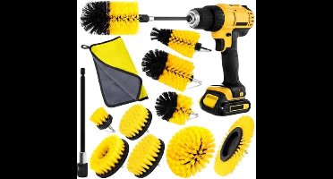 Boorborstel Reinigingsborstel Set - 10-delig = Geschikt voor keuken, auto, badkamer, tegels