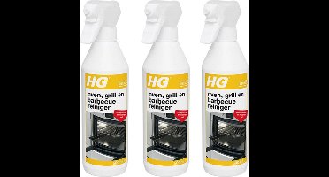 HG oven, grill en barbecuereiniger 500ML - 3 stuks + Gratis KD spons