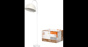 LEDVANCE vloerlamp Decor Camel Bell wit van metaal en papier-maché, E14, dimbaar, 1530 mm hoogte , lampenkap van gerecycled materiaal, duurzaam dankzij vervangbare lichtbron, eenvoudig te installeren