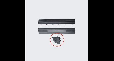 Oprijrand Hoekstuk voor Open Kliktegel voor Garagevloer en Werkplaats - zwart