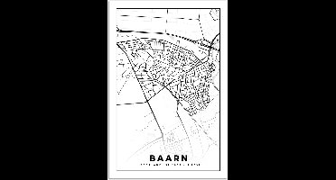 Poster 20x30 cm - Kaart - Baarn - Zwart - Wit - Posters - Kamer decoratie - Wanddecoratie woonkamer - Muurdecoratie slaapkamer