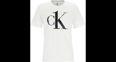 Calvin Klein CK ONE lounge T-shirt - heren lounge T-shirt O-hals - wit met logo - Maat: L