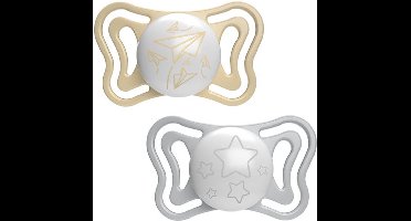 Chicco Physio Light siliconen lichtgevende fopspeenset van 6 tot 16 maanden. 2 stuks