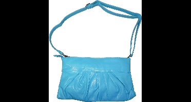 Schoudertas dames imitatieleer blauw