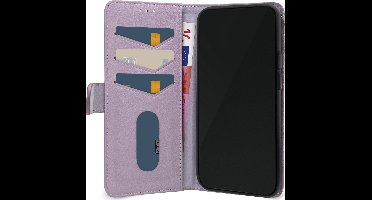 Mobilize Telefoonhoesje geschikt voor Apple iPhone 16 Plus Hoesje | Mobilize Premium Gelly Bookcase Portemonnee | Pasjeshouder voor 3 Pasjes | Telefoonhoesje voor Pinpas / OV Kaart / Rijbewijs - Paars