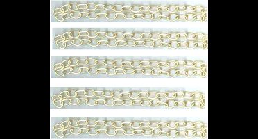 5x Silky Chain Medium - Beige - 11x15mm en 50cm Lang