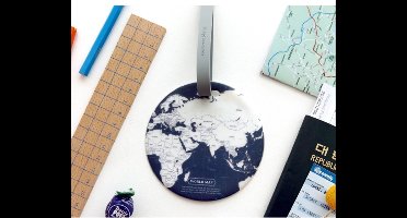 New Age Devi - Koffer Label: Bagage|Vakantie|Reizen|Handig Hulpmiddel|Donker Blauw