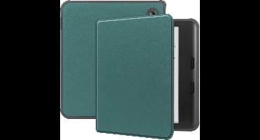 Case2go - Hoes geschikt voor Kobo Libra Colour - Flip Cover - Auto/Wake functie - TPU - Donkergroen