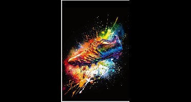 Poster 20x30 cm - Graffiti - Sport - Voetbal - Schoen - Verf - Posters - Wanddecoratie tienerkamer - Kamer decoratie voor tieners - Tiener jeugdkamer accessoires