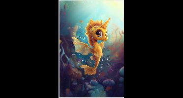 Poster 20x30 cm - Zeepaardje - Onderwater - Zeedieren - Oceaan - Posters - Kamer decoratie accessoires - Wanddecoratie kinderkamer - Muurdecoratie babykamer
