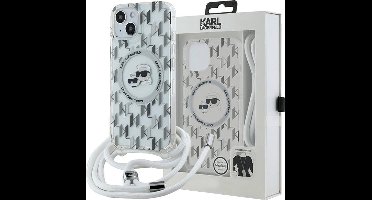 Karl - Lagerfeld - IML Crossbody Monogram Karl & Choupette Head MagSafe hoesje voor iPhone - 15 / 14 / 13 - transparant