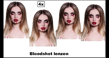 4x Set Party weeklenzen Halloween Bloodshot - Halloween Horror Griezel Creepy Festival Bloody