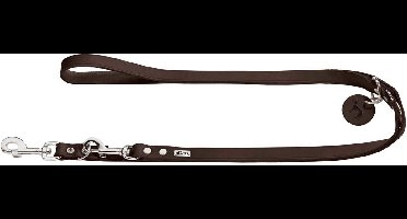 Hunter Verstelbare Looplijn Leder Donkerbruin - Hondenriem - 200x1.3 cm