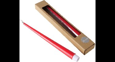Led dinerkaars set van 2 stuks 31 cm rood