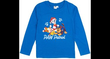 PAW Patrol Shirt - Lange Mouw - Katoen - Blauw - Maat 110/116