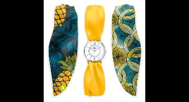 Bill´s Zwitserse Horloge Trendy Satijnen armband - PINAFRICA - wisselbare armbanden in 3 kleuren