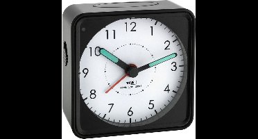 TFA Dostmann 60.1510.01 Wekker Zendergestuurd Zwart Fluorescerende Wijzers