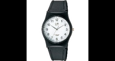 Q&Q VP34J023Y - Horloge - Sport - Analoog - Dames - Vrouwen - Plastic band - Rond - Kunststof - Cijfers - Zwart - Wit - 10ATM