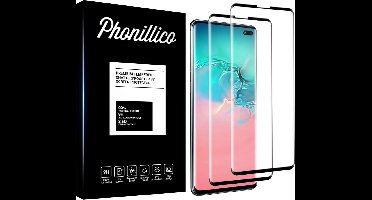 Screenprotector voor Samsung Galaxy S10 Plus - 2 stuks Beschermglas van glas Transparante glazen schermbeschermfolie met zwarte randen