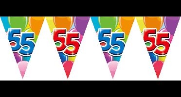 6x Vlaggenlijn 55 jaar 10 meter - Verjaardag Feestje Vlag Vlaggen Versiering Slinger Feestdecoratie Decoratie
