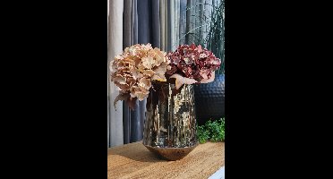 Countryfield Vaas Wivina glas L18B18H23CM d.grijs