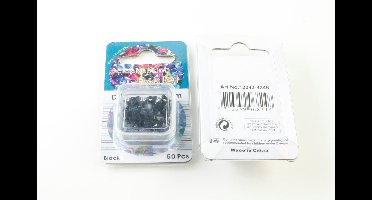 Scrapbooking Eyelet Diamant /Ruit 6x8mm 50 stuks Zwart Diameter gat 3mm