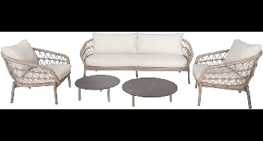 Buitengewoon Boet Kaprun Sofa Loungeset - Bruin/Wit