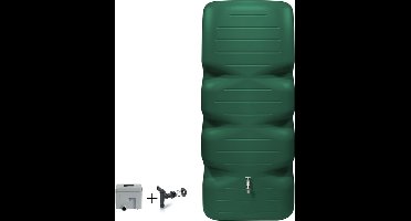 Graf regenton Cubus 1000 L groen - met kraantje - met vulautomaat voor rechthoekige regenpijp