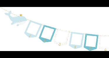 Partydeco - Slinger fotoframe blauw walvis