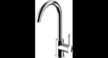 Nemo Nero keukenmengkraan eengreeps met beweegbare uitloop chroom