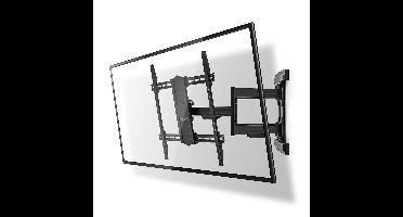 Nedis Draai- en Kantelbare TV-Muurbeugel - 37 - 80 " - Maximaal schermgewicht: 70 kg - Kantelbaar - Draaibaar - Minimale muurafstand: 70 mm - Maximale muurafstand: 800 mm - 3 Draaipunt(en) - Staal - Zwart