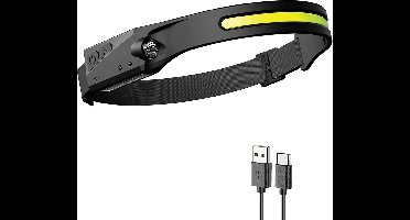 New Age Devi - USB Oplaadbare Hoofdlamp met Ingebouwde Batterij - 5 Verlichting Modes - Inductie Koplamp - COB LED Head Lamp - Zaklamp - Head Licht