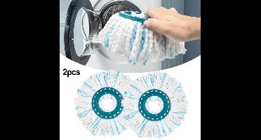 Vervangingspad voor de spinmop Microvezelaccessoires voor natte en droge dweilkoppen, 2-pack