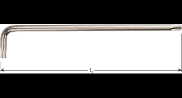 Torx® haakse sleutel lang model T25 x 126mm (nikkel) - 8902025