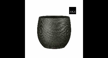 Mica Decorations Bloempot Porto - 26.5x26.5x27 cm - Terracotta - Metallic,Antraciet