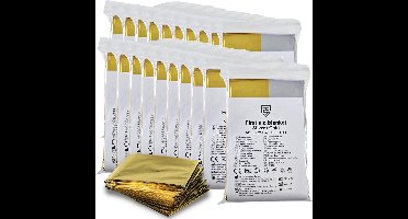 Nooddeken 20 stuks - Reddingsdeken 160x210 - Technosafety Isolatiedeken Goud Zilver - Noodpakket