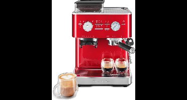 KitchenAid Pistonmachine met Koffiemolen - 5KES6551ECA - Ingebouwde koffiemolen - kantelbaar stoompijpje - 15 bar pomp en drukmeter - Appelrood