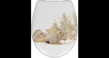 Cedo Shell Print - WC Bril / Toiletbril - met Softclose en Quickrelease Toiletzitting - Duroplast - Betonlook Grijs