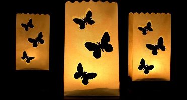 """Lanterns, candle bags, 15 x 9 x 26cm (1 zakje met 10 stuks)"""