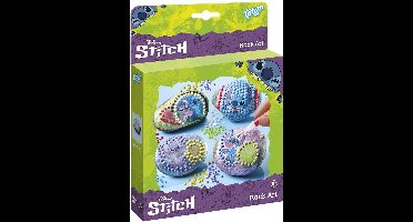 Disney Stitch Totum knutselset - stenen versieren met Stitch afwrijfplaatjes en 400+ glinstersteentjes - rock art creatief speelgoed knutselen meisjes en jongens vanaf 5 jaar cadeau tip