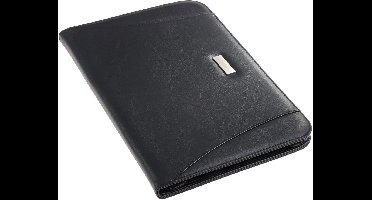 Rillstab schrijfmap A4 excellent luxe - hoogwaardig kunstleer - conferentiemap - met ritssluiting - zwart - paginaformaat A4