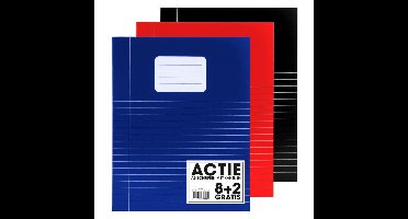 SOHO Schriften - A5 formaat - 70 grams papier - Met kantlijn - 3 kleuren - Zwart/Rood/Blauw - Lijn - 80 bladzijden - 10 stuks