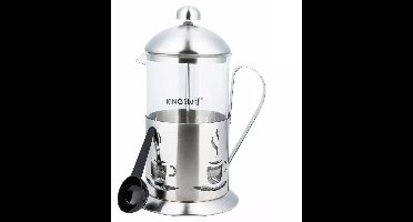 Kinghoff Theezetapparaat van Glas en RVS - 0,8 Liter - Smaakvolle Thee en Koffie - Geschikt voor de Vaatwasser - Theepot