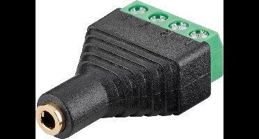 3,5mm Jack (v) Terminal Block - verguld - 4-polig / stereo