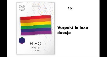 Luxe Vlag Regenboog 90cm x 150cm - Verpakt in net doosje - Pride/ Landen/ festival /thema /feest /fun /verjaardag