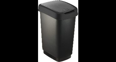 Rotho Salsa - prullenbak - swingdeksel - 25L - BPA vrij - zwart