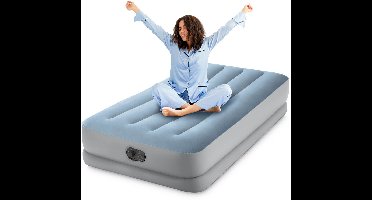 Intex Dura-Beam Comfort luchtbed | Eenpersoons | 191 x 99 x 36 cm | Inclusief bijpassend hoeslaken + reparatiekit + hoofdkussen