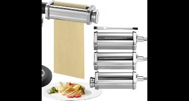 Pastamachines Set - Pastamaker - 3-Delig RVS - Met Reinigingsborstel - Voor Spaghetti