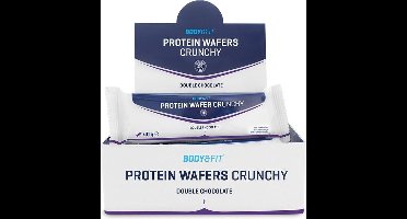 Body & Fit Crunchy Eiwitwafels - Proteïne Repen - Suikerarm & Eiwitrijk - 1 doos (12 wafels) - Double Chocolade